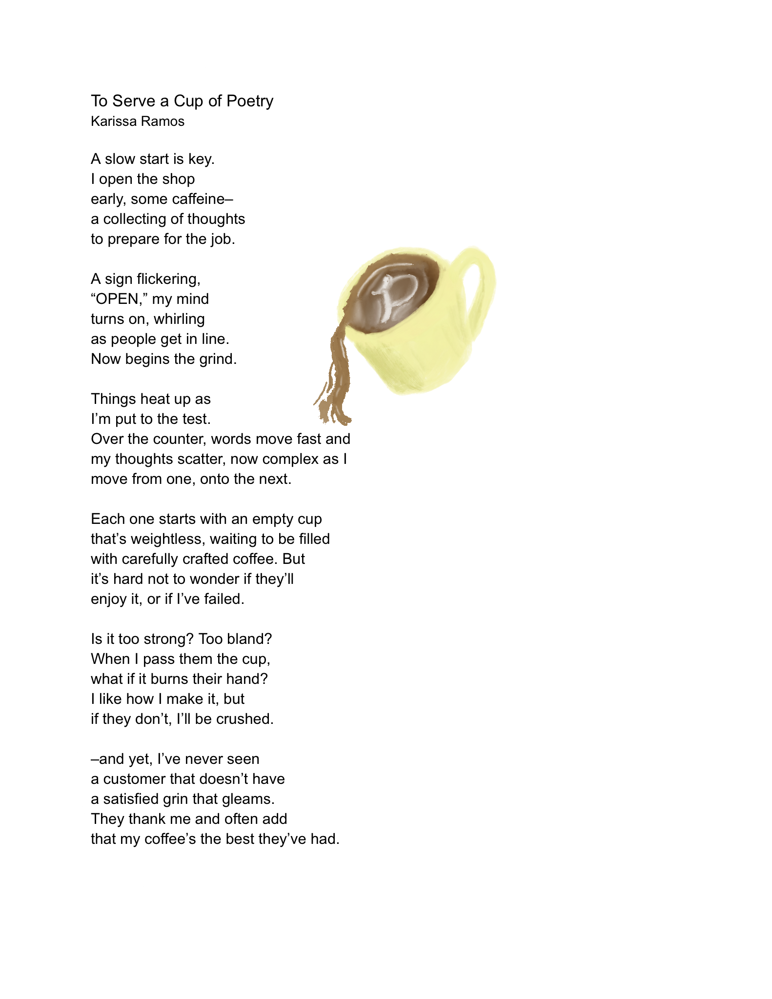 Illustrated presentation of “To Serve a Cup of Poetry”